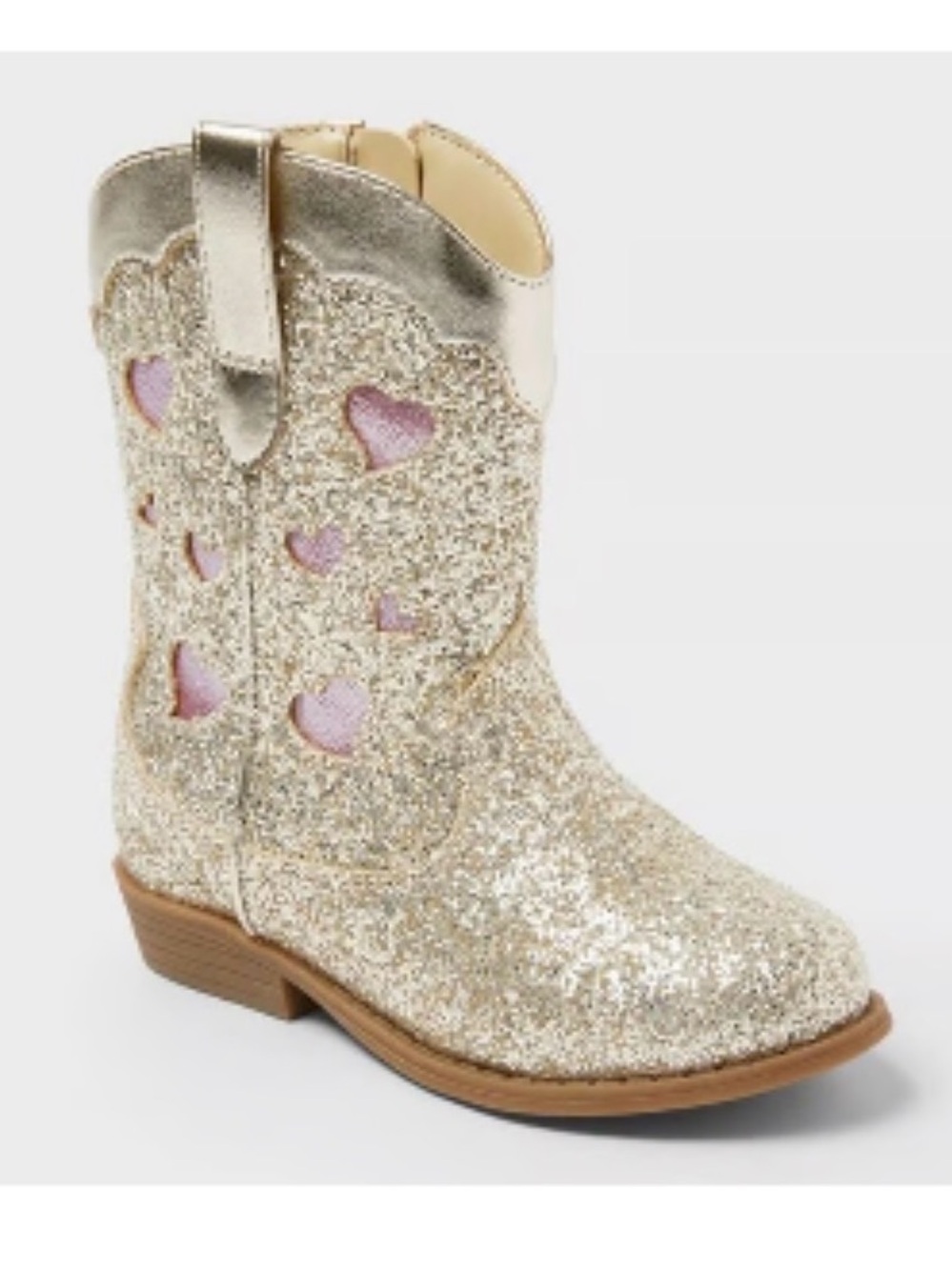 Cat & Jack Toddler Girls Size 5 Gold Dallas Cowboy Boots New W Tags Glitter